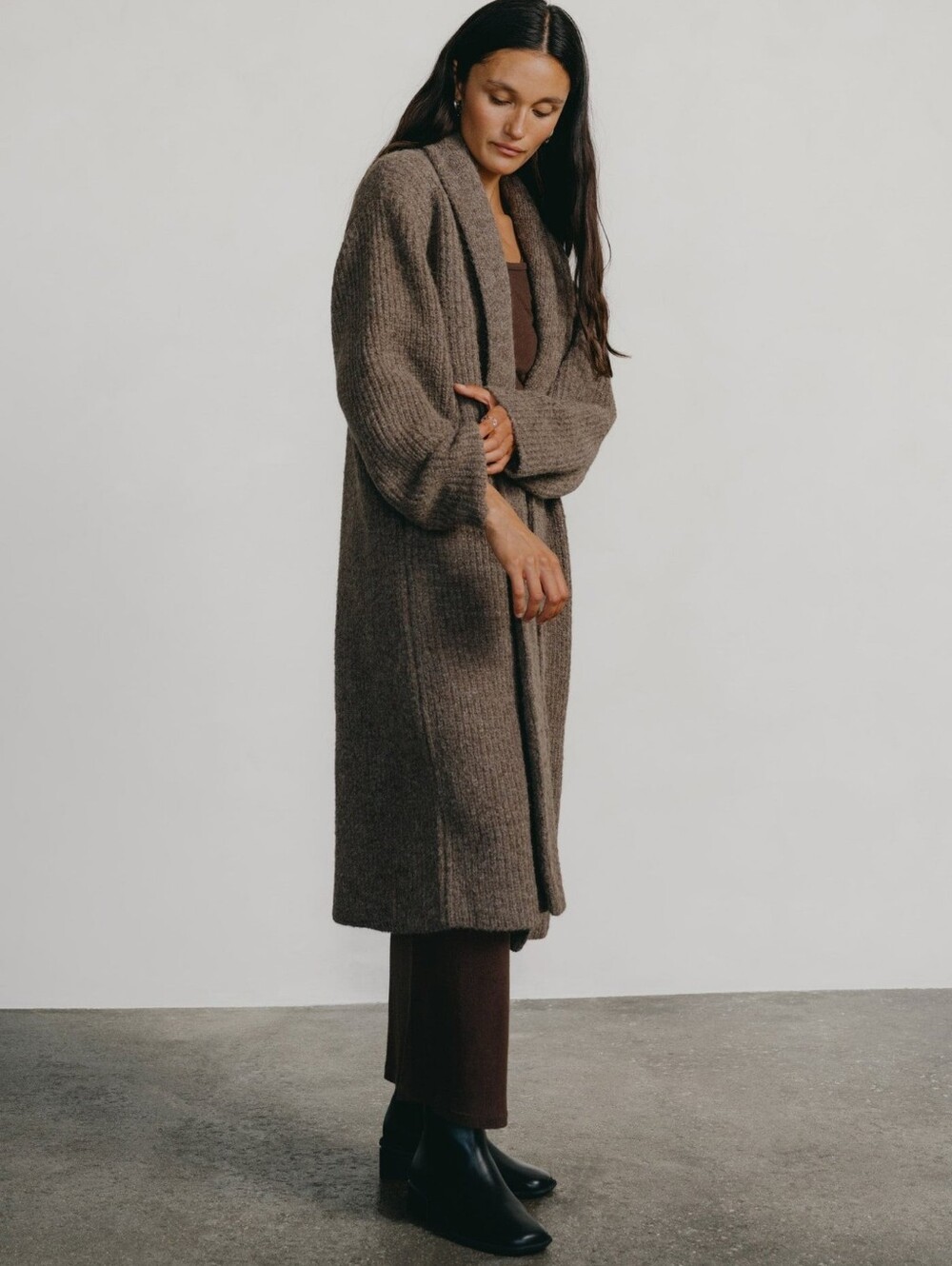 OZMA - Sloan Duster, Alpaca Blend, Barc - Picture 2 of 6